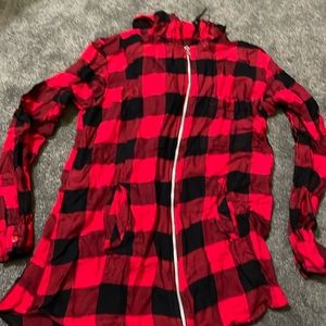 Plaid zip up